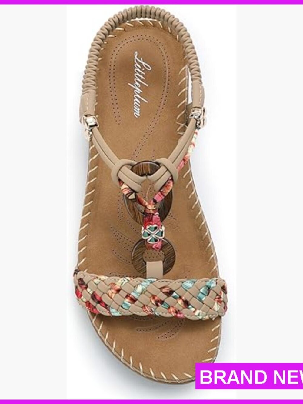 Bohemian Braided Flat Sandals Arch Support Comfort Walking Beach Summer Shoes